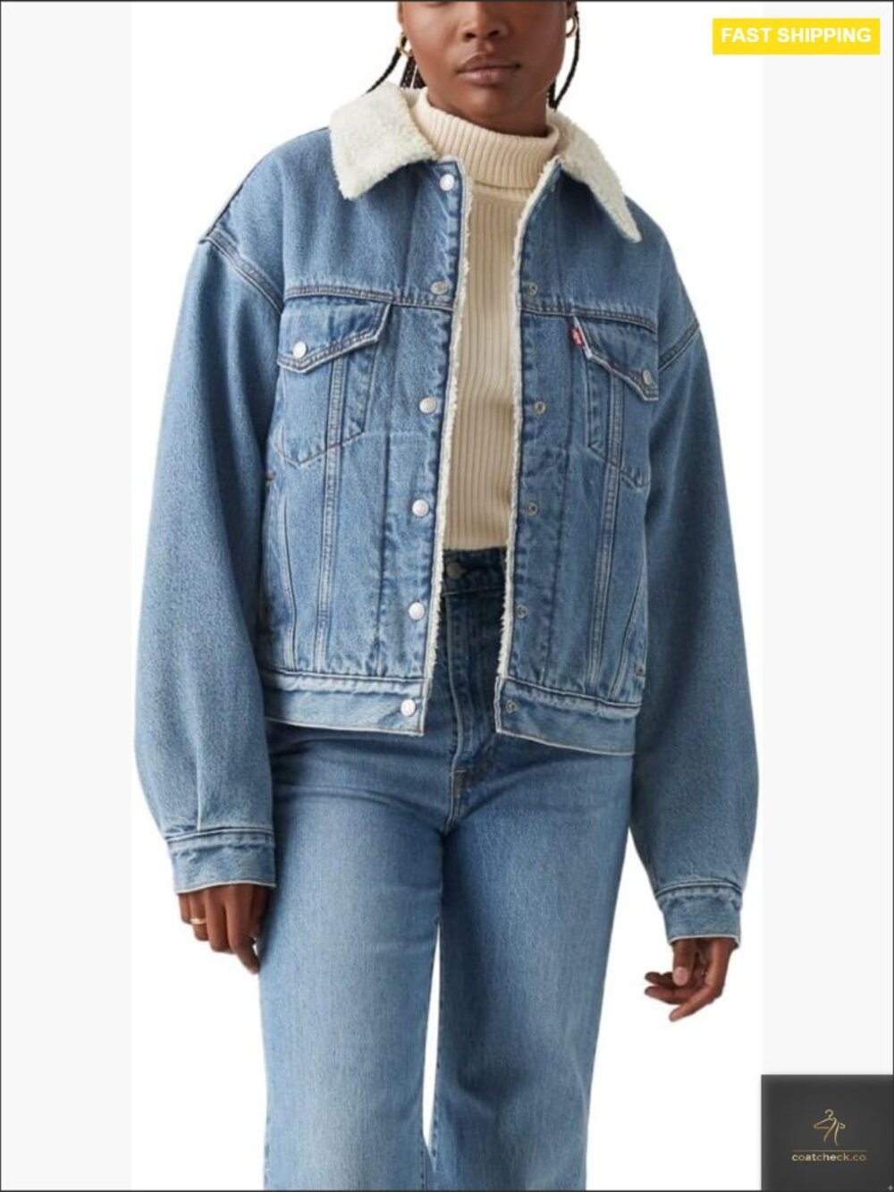 Vintage 90s Sherpa Trucker Jacket Relaxed Fit Retro Chic Cozy Outerwear